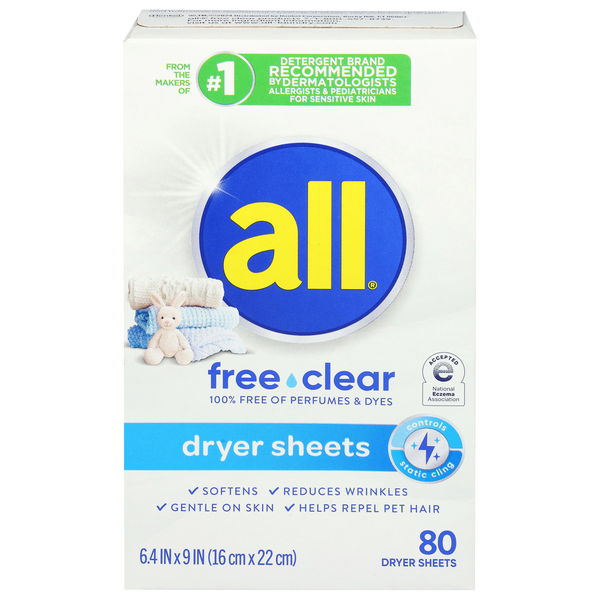 all Free & Clear for Sensitive Skin Fabric Softener Dryer Sheets