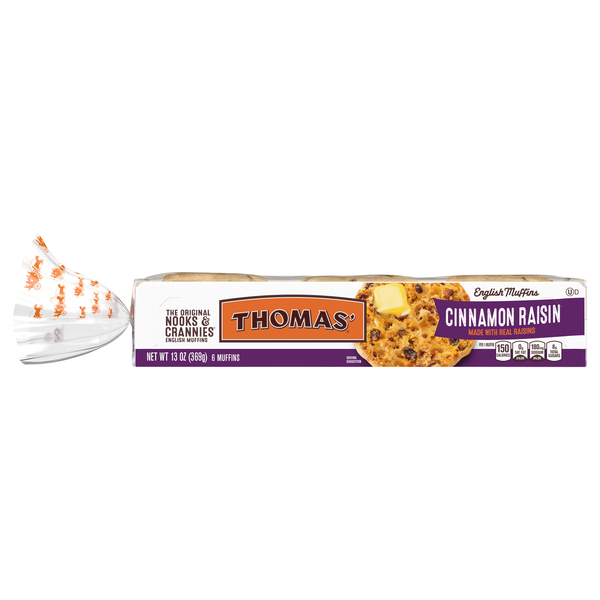 Thomas' Cinnamon Raisin English Muffins - 6 ct