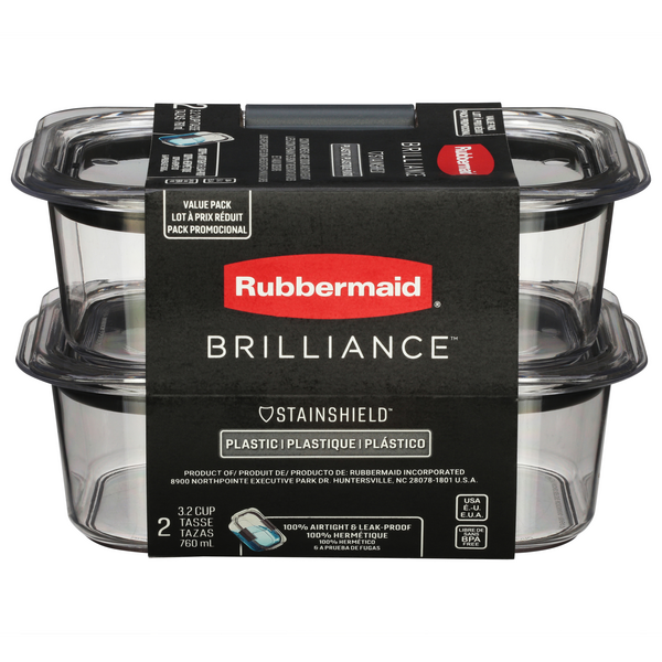 Rubbermaid Brilliance Container with Lid Medium 3.2 Cups