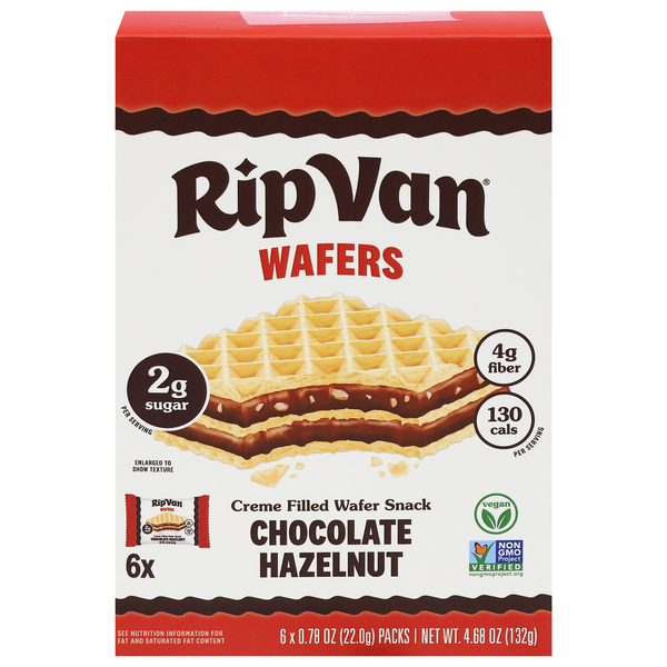 Rip Van Chocolate Hazelnut Wafers - 6 ct