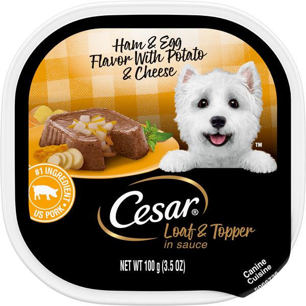 CESAR Loaf & Topper in Sauce Ham & Egg Flavor Adult Wet Dog Food