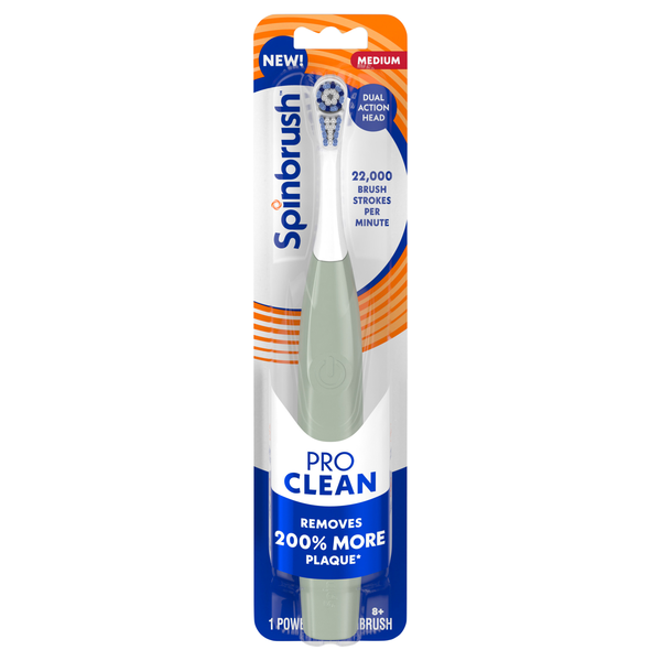 Spinbrush Pro Clean Battery Powered Medium Toothbrush for Adults