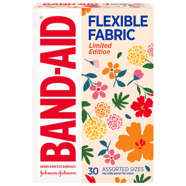 Band-Aid Brand Flexible Fabric Adhesive Bandages Wildflower Assorted Sizes