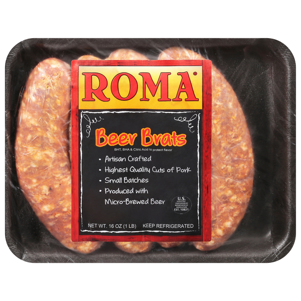 Roma Beer Brats - 4 ct