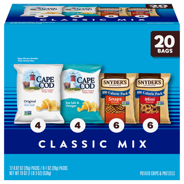 Snyder's Classic Mix Potato Chips & Pretzels Variety Pack - 20 ct