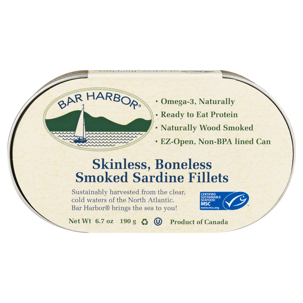 Bar Harbor Boneless Skinless Smoked Sardine Fillets