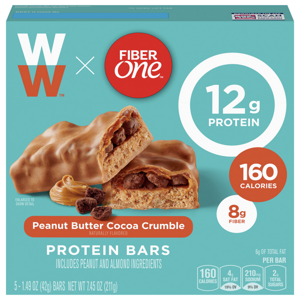 Save on Fiber One + WW Protein Bars Peanut Butter Cocoa Crumble 5 ct Order Online Delivery Giant