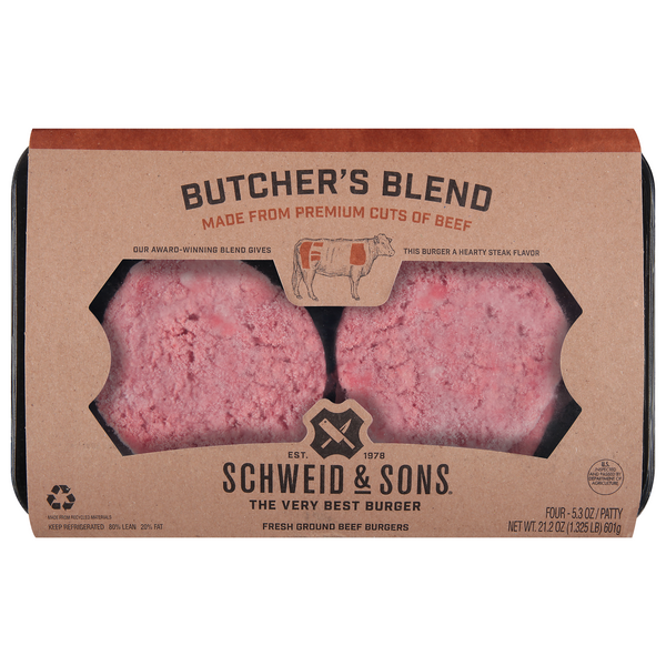 Save on Schweid & Sons Butcher's Blend Ground Beef Burger Patties 4