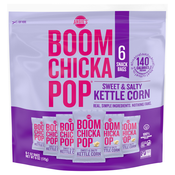 Angie's BOOMCHICKAPOP Gluten Free Sweet & Salty Kettle Corn Popcorn - 6 ct