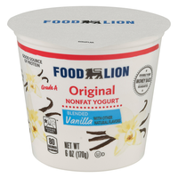 Food Lion Original Non Fat Vanilla Blended Yogurt Cup