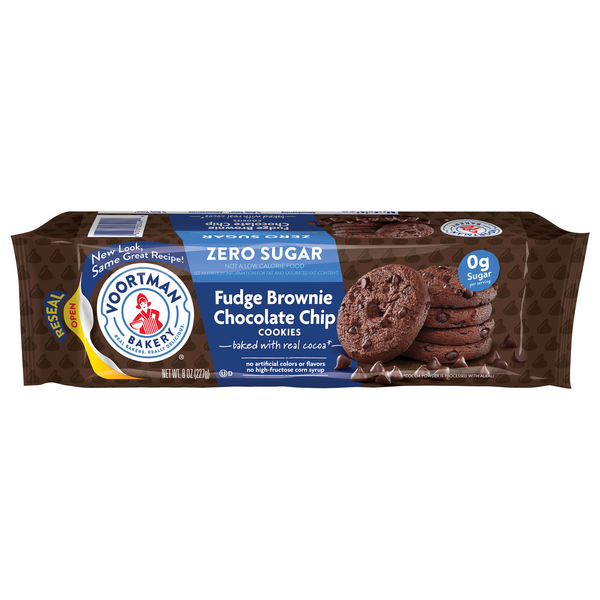 Save on Voortman Bakery Cookies Fudge Brownie Chocolate Chip Zero Sugar