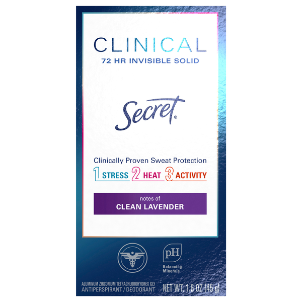 Secret Clinical Clean Lavender Antiperspirant Deodorant Invisible Solid