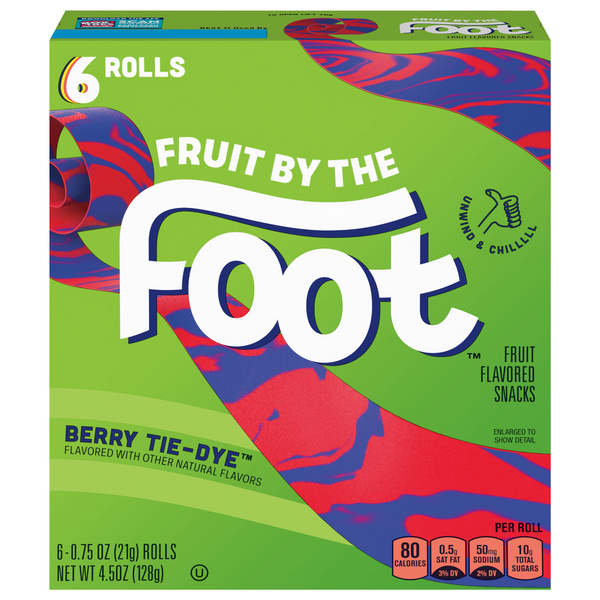 Fruit By The Foot Fruit Snacks Berry Tie Dye - 6 ct