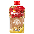 Happy Baby Organics 2 Baby Food Bananas Raspberries & Oats