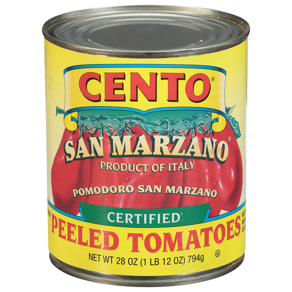 Cento Certified San Marzano Whole Peeled Tomatoes with Basil Leaf