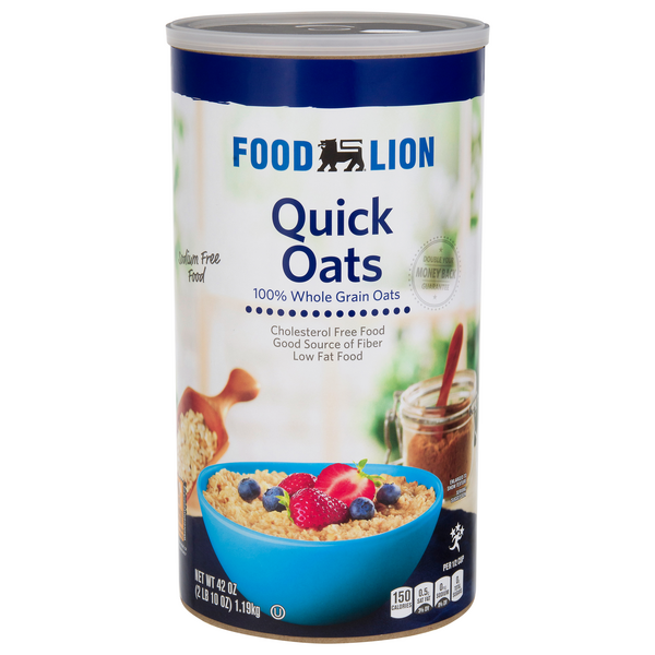 Food Lion 100% Whole Grain Quick Rolled Oats