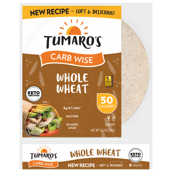 Tumaro's Carb Wise Whole Wheat Wraps - 8 ct