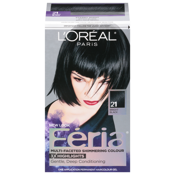 L'Oreal Feria Permanent Haircolour Gel Bright Black 21