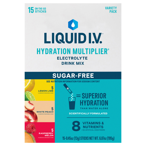 Liquid I.V. Sugar Free Electrolyte Drink Mix Variety Pack - 15 ct