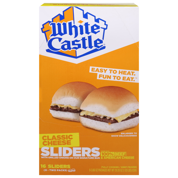 White Castle Classic Cheese Sliders - 16 ct Frozen