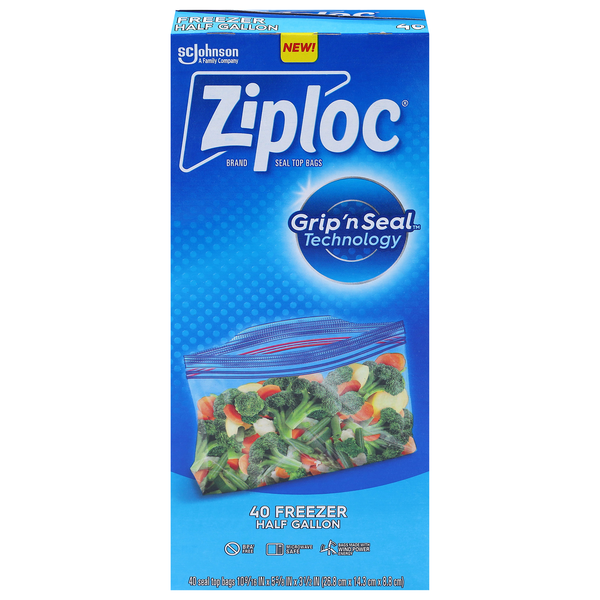Ziploc Grip 'n Seal Half Gallon Freezer Bags