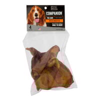Companion Oven Roasted Pig Ears Dog Chews - 4 ct