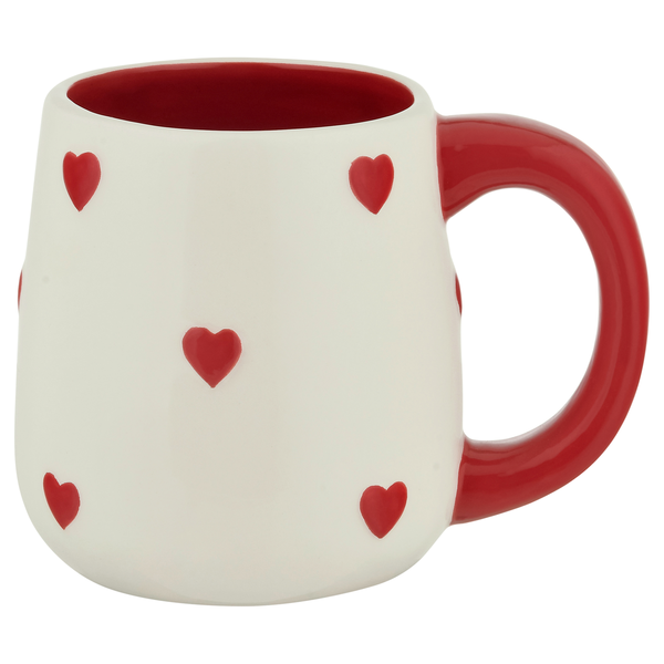 Smart Living Valentine's Day Mug Red with White Hearts