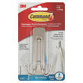 Command Damage-Free Hanging Bath Large Satin Nickel Double Hook