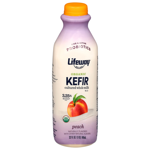 Lifeway Organic Probiotic Whole Milk Peach Kefir