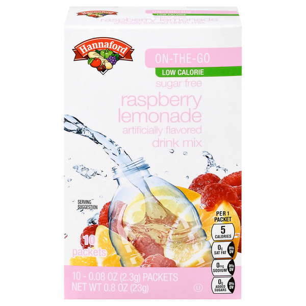 Hannaford Sugar Free Raspberry Lemonade Drink Mix - 10 ct