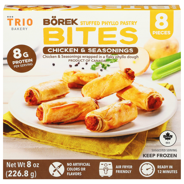 Trio Bakery Chicken & Seasonings Borek Bites - 8 ct Frozen