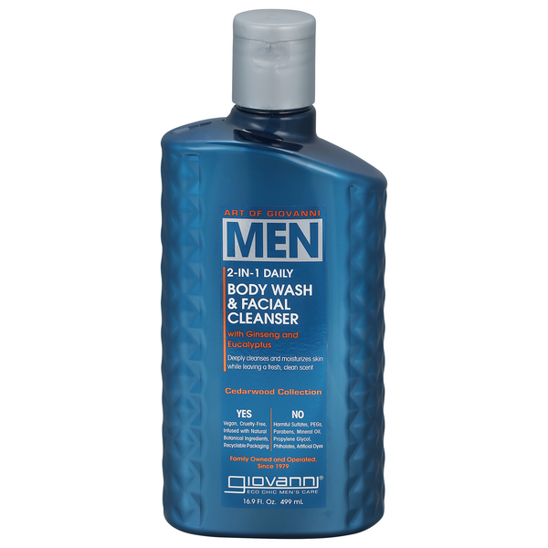 Giovanni Men 2-in-1 Ginseng & Eucalyptus Daily Body Wash & Facial Cleanser