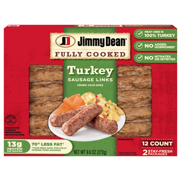 Jimmy Dean Fully Cooked Turkey Breakfast Sausage Links - 12 ct