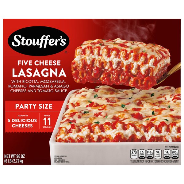 Stouffer's Five Cheese Lasagna Party Size Frozen Meal