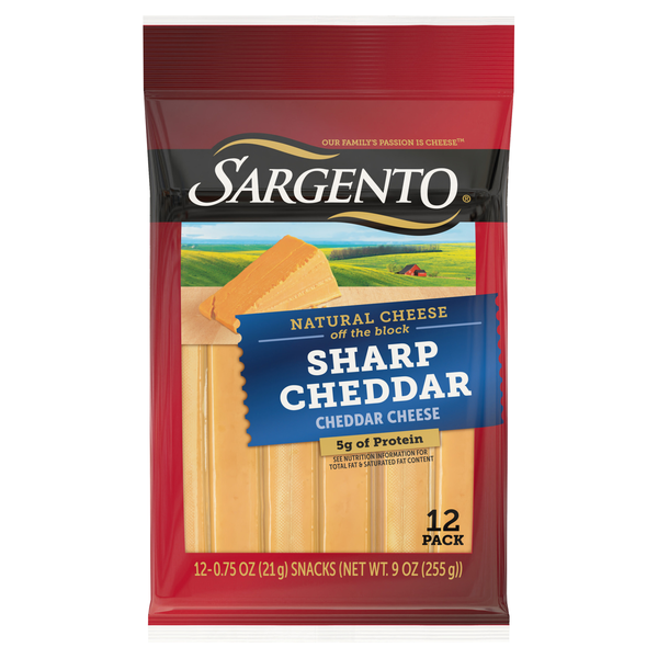 Sargento Natural Sharp Cheddar Cheese Sticks - 12 ct