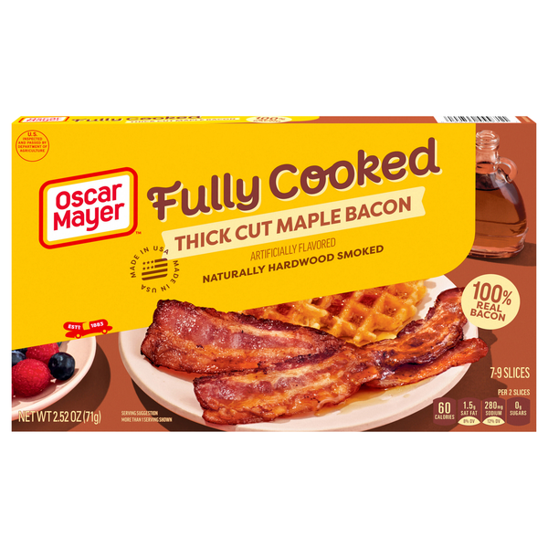 Oscar Mayer Fully Cooked Hardwood Smoked Thick Cut Maple Bacon Slices