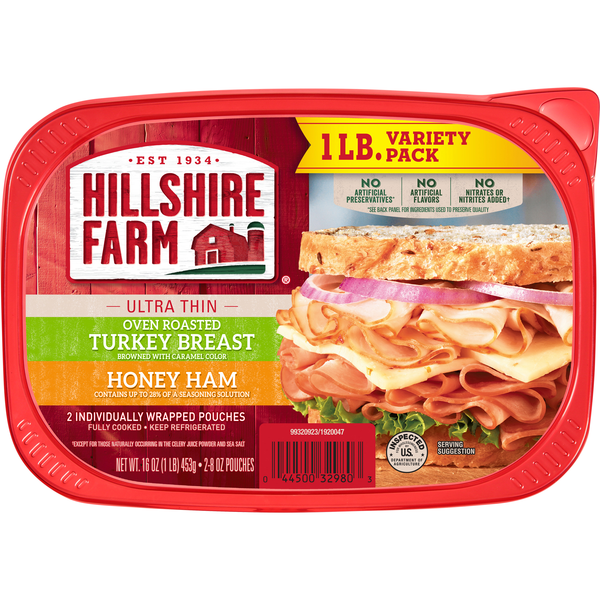 Hillshire Farm Oven Roasted Turkey Breast & Honey Ham Ultra Thin Sliced