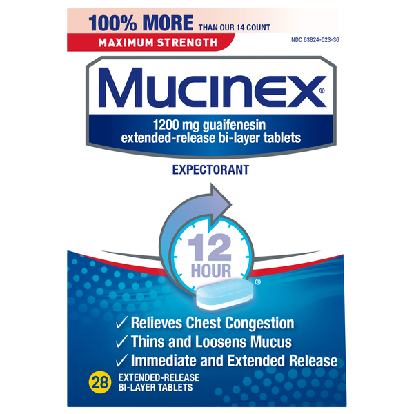 Mucinex Expectorant 12 Hour Maximum Strength Extended Release Tablets