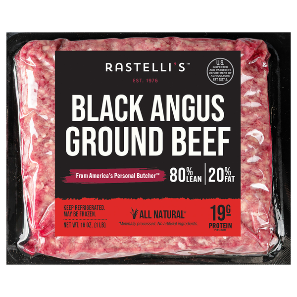 Rastelli's 80% Lean 20% Fat Black Angus Ground Beef Fresh