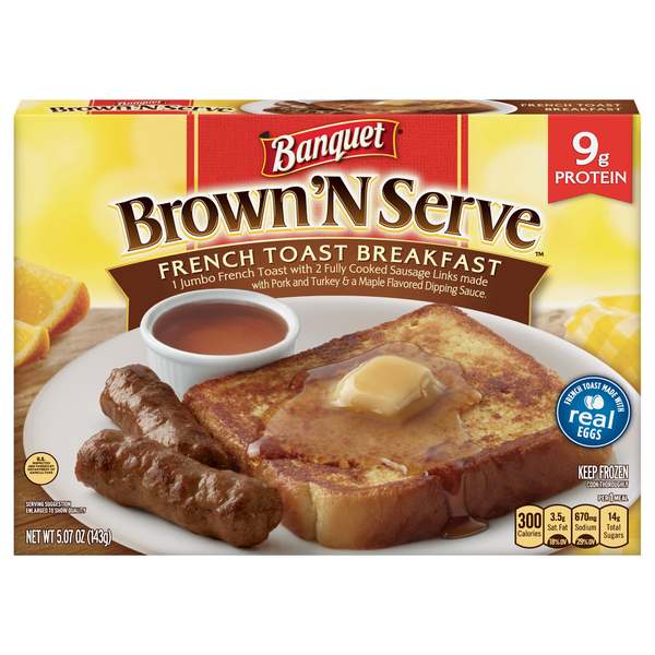 Banquet Brown 'N Serve French Toast Breakfast Frozen Meal
