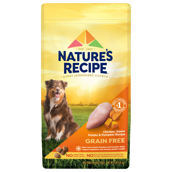Nature's Recipe Grain Free Chicken Sweet Potato Pumpkin Adult Dry Dog Food