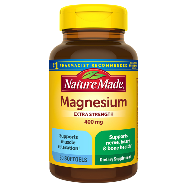 Nature Made Extra Strength Magnesium 400 mg Dietary Supplement Softgels