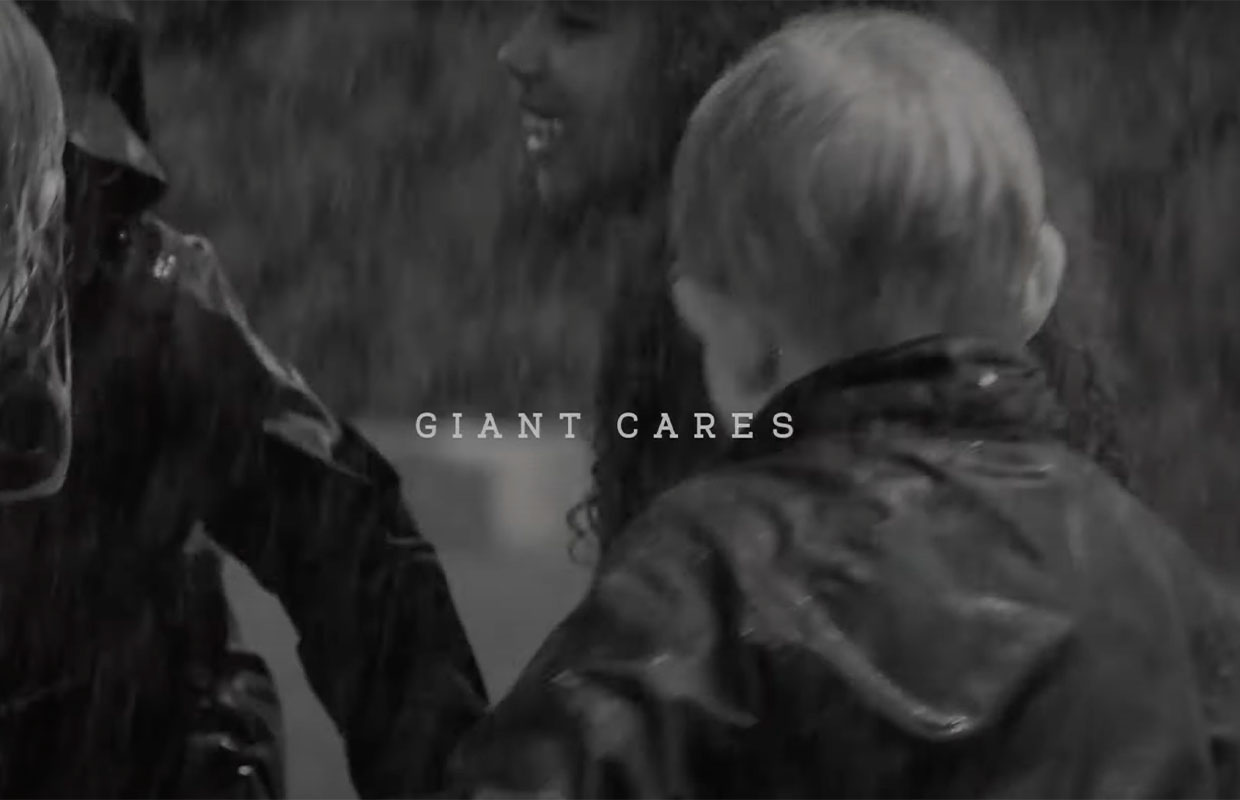 Image of a children playing in the rain
