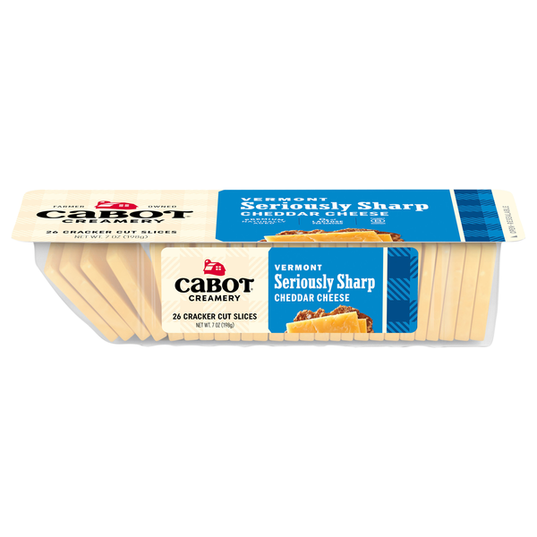 Cabot Vermont Seriously Sharp Cheddar Cheese Cracker Cut Slices - 26 ct