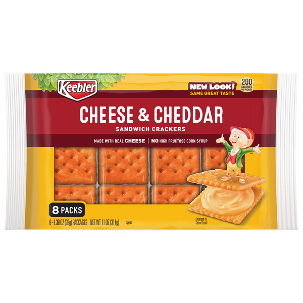 Keebler Cheese & Cheddar Sandwich Crackers - 8 ct