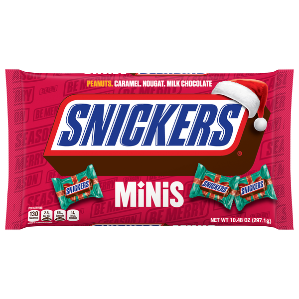 SNICKERS Peanuts Caramel & Milk Chocolate Christmas Candy Bar Minis