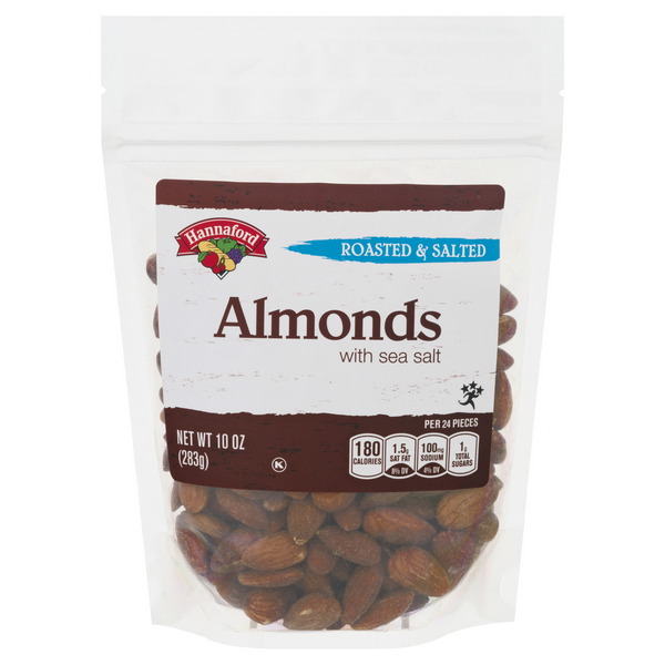 Hannaford Almonds Whole Roasted & Salted