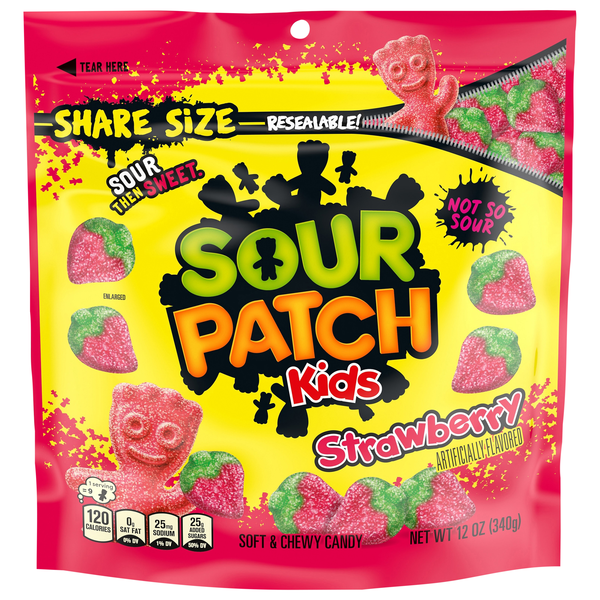 Sour Patch Kids Strawberry Sour Then Sweet Soft & Chewy Candy Share Size