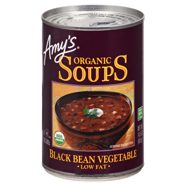 Save on Amy's Black Bean Vegetable Soup Low Fat Organic Order Online