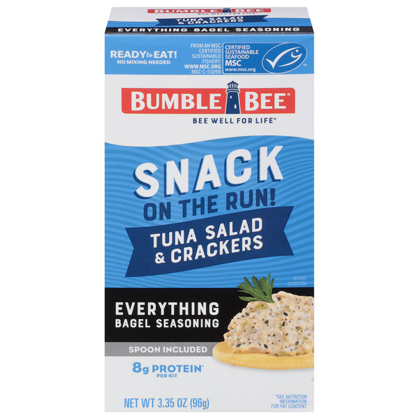 Bumble Bee Snack on the Run! Everything Bagel Tuna Salad & Crackers